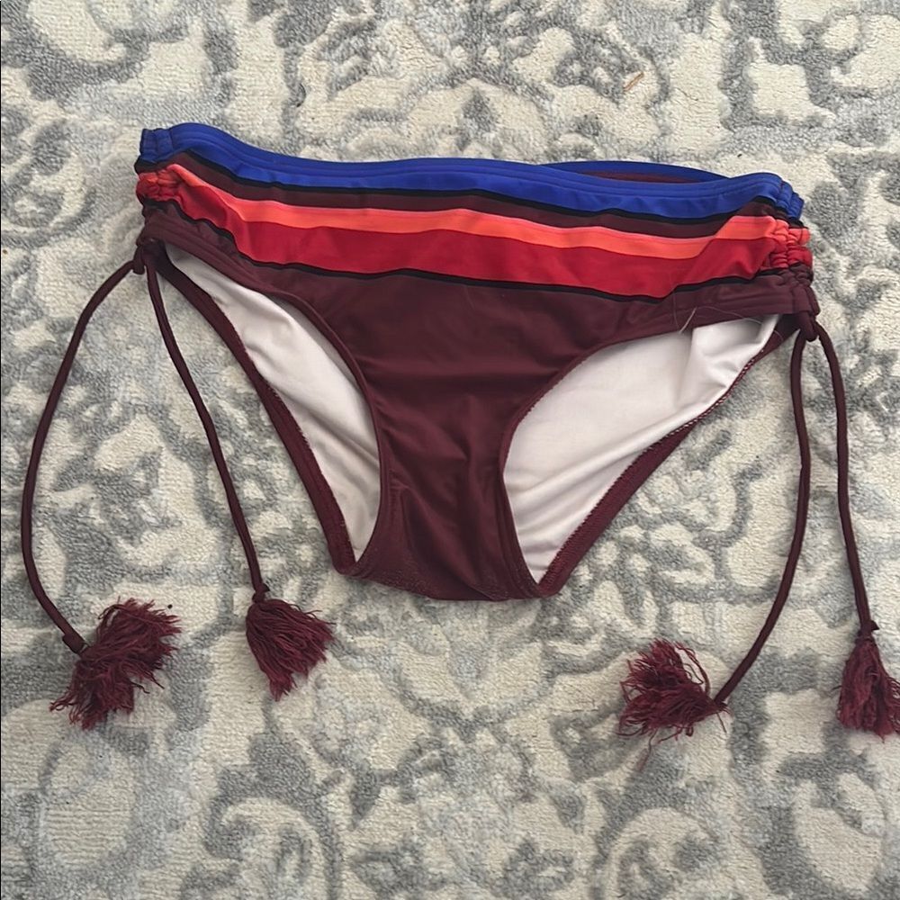 Multicolor Striped Bikini Bottom, Kate Spade, size Small